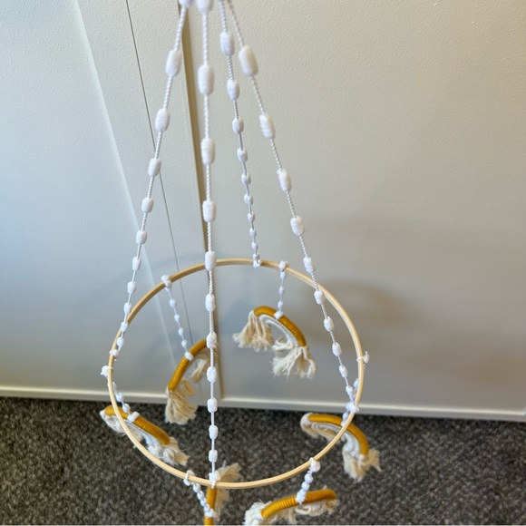 Boho New Baby Gender Neutral Rainbows Crib Mobile‎ Mustard Yellow Cream White - Picture 10 of 10